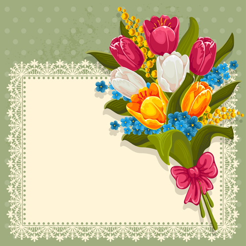 Beautiful flower with retro frame vector material 05 Beautiful flower with retro frame vector material 05