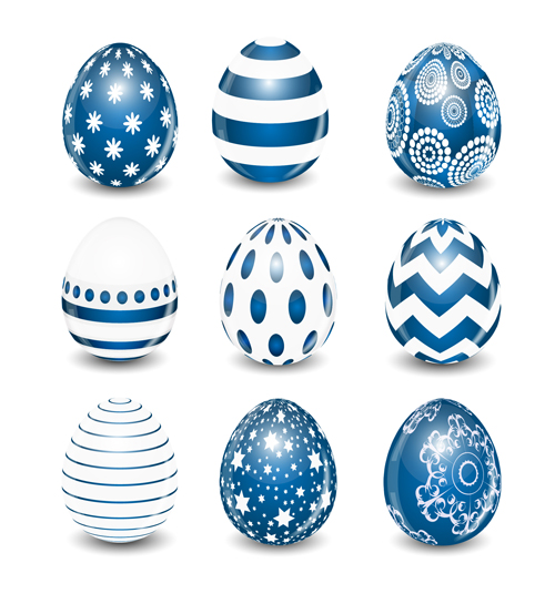 Blue styles easter egg vectors Blue styles easter egg vectors