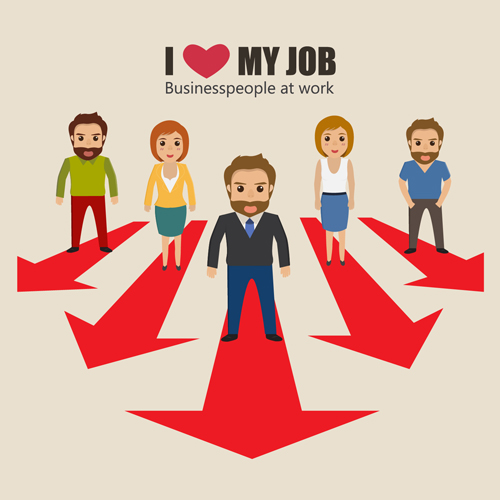 Business people working vector templates set 08 Business people working vector templates set 08
