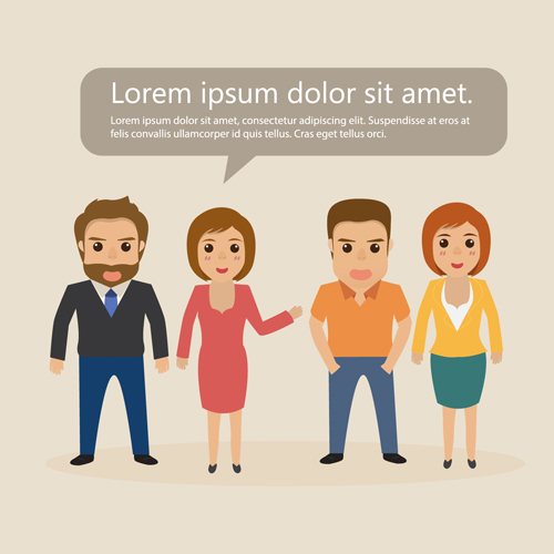Business people working vector templates set 09