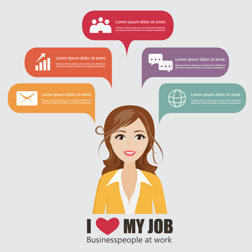 Business people working vector templates set 13 Business people working vector templates set 13