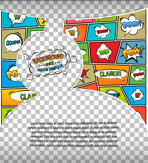 Cartoon speech bubbles with background template vector 01 Cartoon speech bubbles with background template vector 01