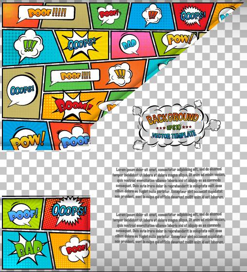 Cartoon speech bubbles with background template vector 06. Cartoon speech bubbles with background template vector 06.
