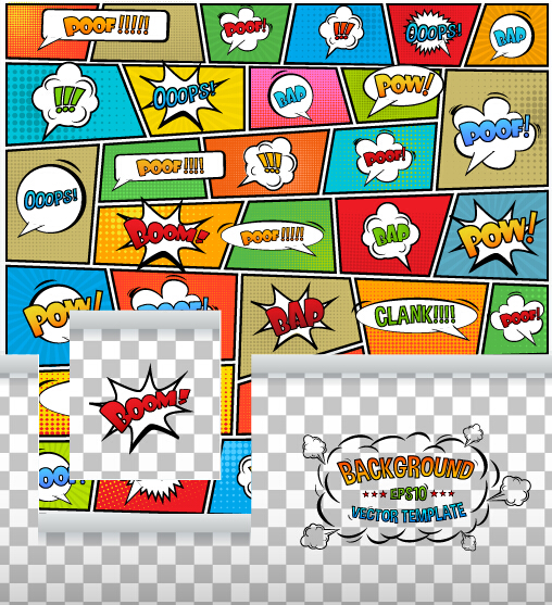 Cartoon speech bubbles with background template vector 08 Cartoon speech bubbles with background template vector 08