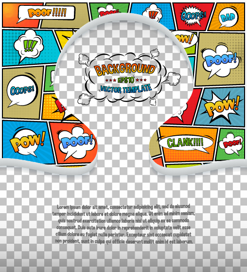 Cartoon speech bubbles with background template vector 09 Cartoon speech bubbles with background template vector 09