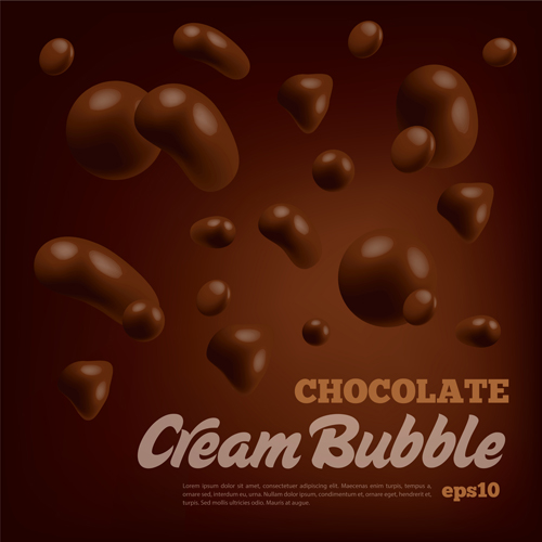 Chocolate cream bubble vector background 01 Chocolate cream bubble vector background 01