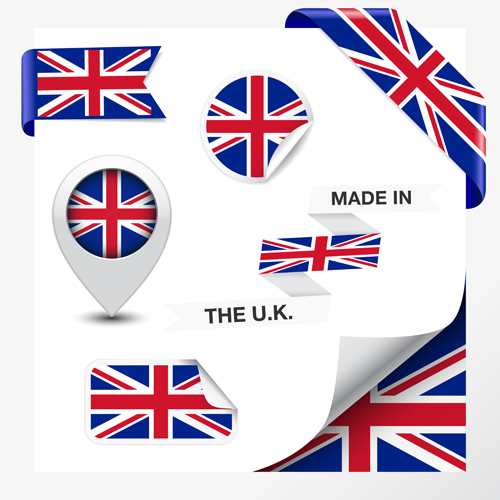 Different countries flag sticker with ribbon vector 06 Different countries flag sticker with ribbon vector 06
