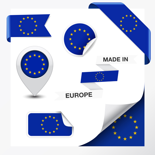 Different countries flag sticker with ribbon vector 07 Different countries flag sticker with ribbon vector 07