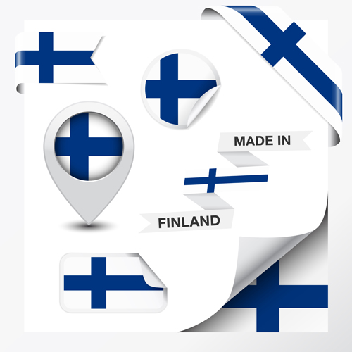 Different countries flag sticker with ribbon vector 09 Different countries flag sticker with ribbon vector 09