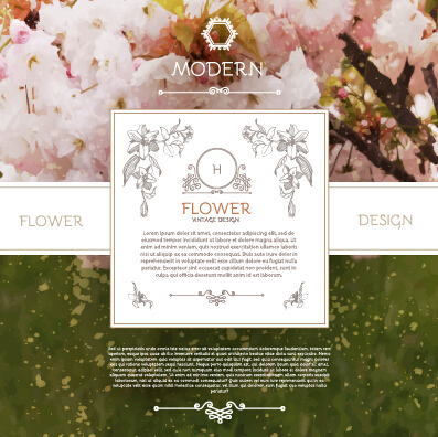 Labels with flower blurs background vector 02 Labels with flower blurs background vector 02