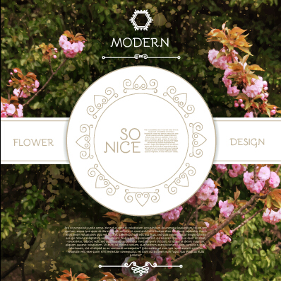 Labels with flower blurs background vector 03 Labels with flower blurs background vector 03
