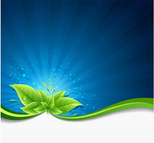 Nature green leaves backgrounds set vector Nature green leaves backgrounds set vector