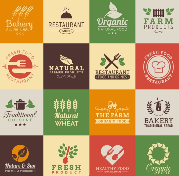 Restaurant logo design vector material