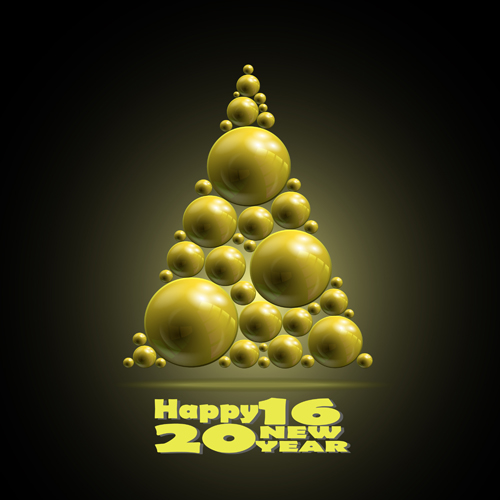 Shiny balls with 2016 new year background vector 01 Shiny balls with 2016 new year background vector 01