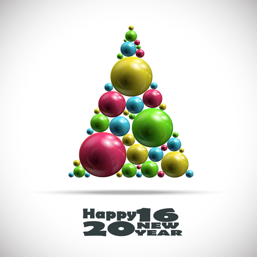 Shiny balls with 2016 new year background vector 03 Shiny balls with 2016 new year background vector 03