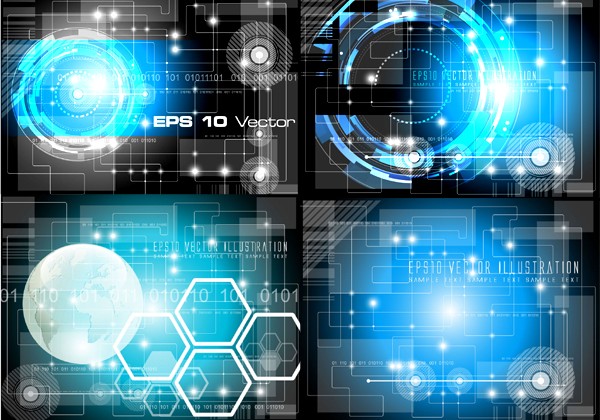 Technology blue design elements background vector Technology blue design elements background vector