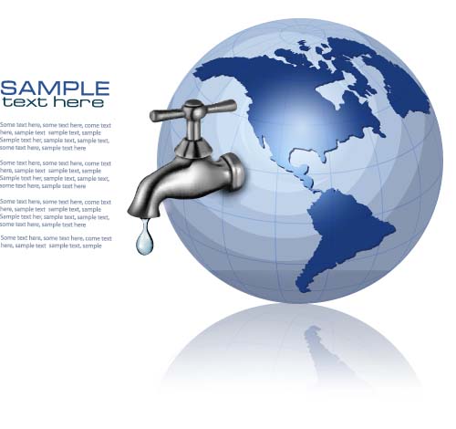 Water tap and water drop background vector 06 Water tap and water drop background vector 06