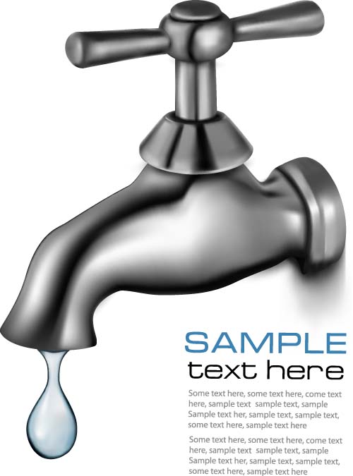 Water tap and water drop background vector 07 Water tap and water drop background vector 07