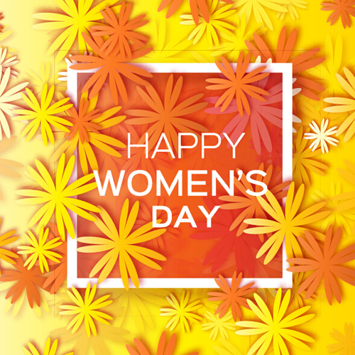 women's paper MarchV holiday flower background 