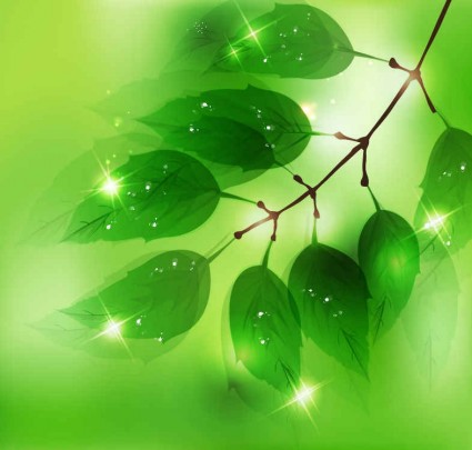 Nature background with fresh green leaves vectors Nature background with fresh green leaves vectors