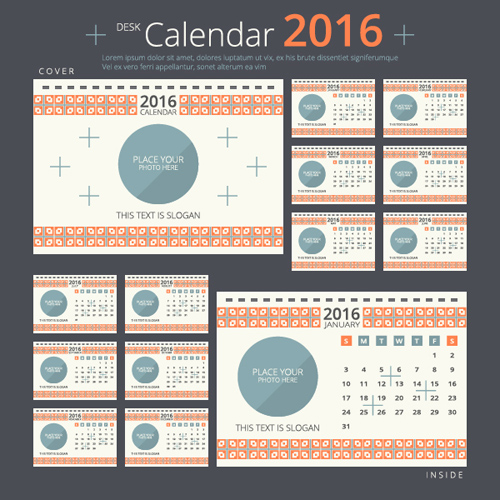 year new material desk calendar 2016 