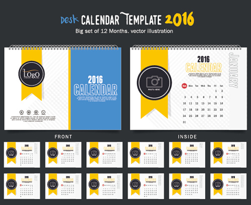 2016 New year desk calendar vector material 70 2016 New year desk calendar vector material 70