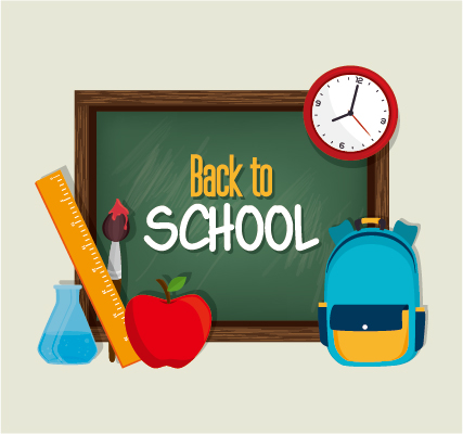 Apple with school elements background vector 01 Apple with school elements background vector 01