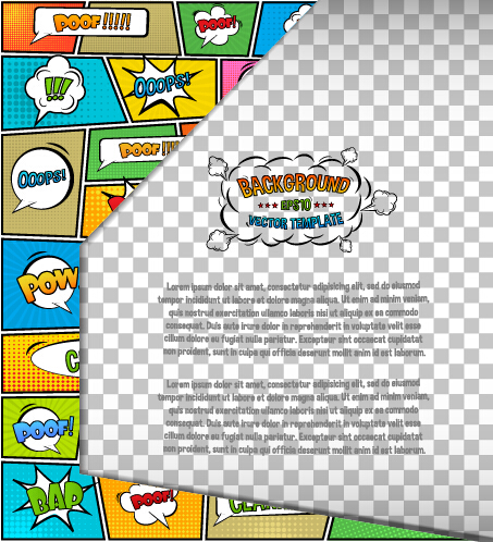 Cartoon speech bubbles with background template vector 04 Cartoon speech bubbles with background template vector 04