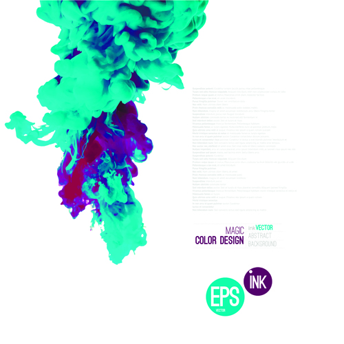 Colored Ink water cloud background vector 01 Colored Ink water cloud background vector 01