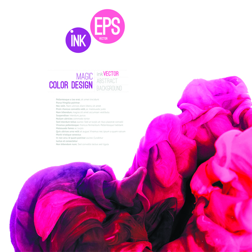 Colored Ink water cloud background vector 04 Colored Ink water cloud background vector 04