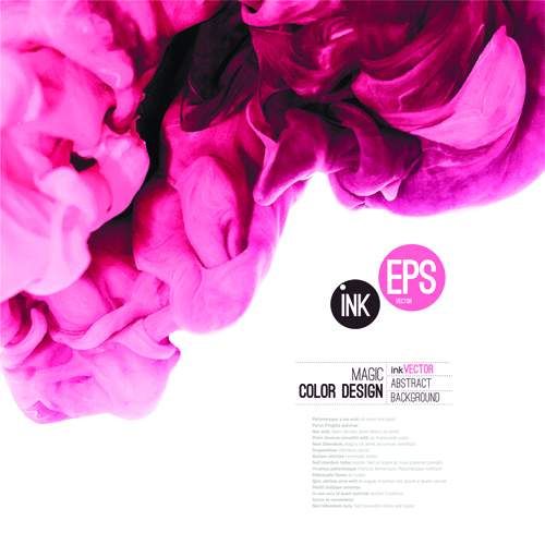 Colored Ink water cloud background vector 05 Colored Ink water cloud background vector 05