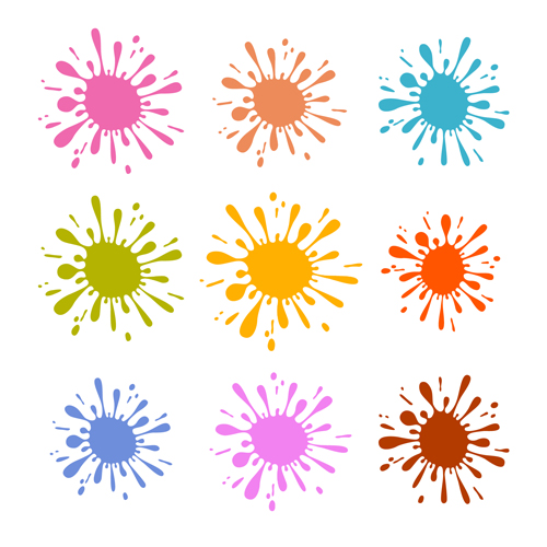 Colorful blot spatter vector design set 10 Colorful blot spatter vector design set 10