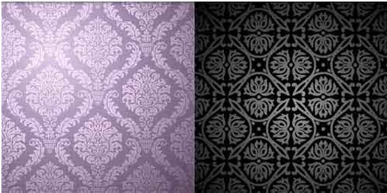 Damask backgrounds pattern vector set Damask backgrounds pattern vector set