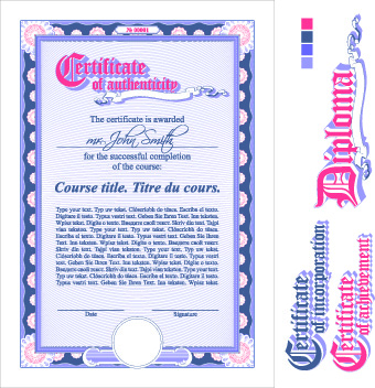 Diploma Certificate design elements vector set 02 Diploma Certificate design elements vector set 02