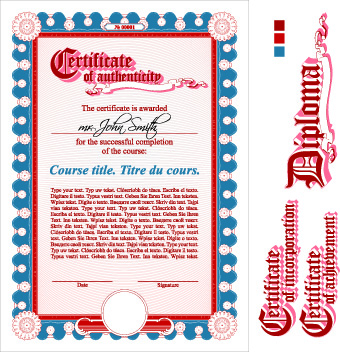 Diploma Certificate design elements vector set 03 Diploma Certificate design elements vector set 03