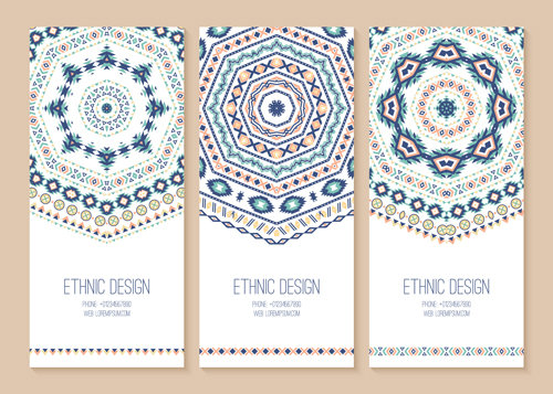 Ethnic pattern cards design vectors 02 Ethnic pattern cards design vectors 02