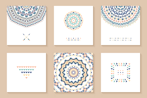 Ethnic pattern cards design vectors 03 Ethnic pattern cards design vectors 03