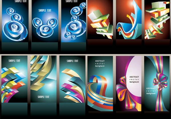Gorgeous vertical banner vectors set