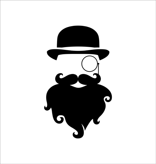 Long beard hipster head portrait vector set 09 Long beard hipster head portrait vector set 09