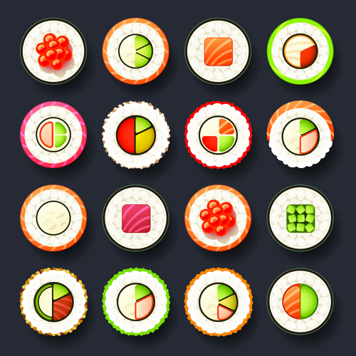 Set of best food icons vectors graphics 02
