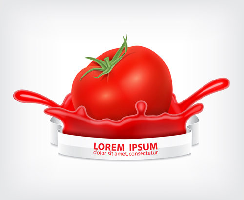 Tomato splashes vector material Tomato splashes vector material
