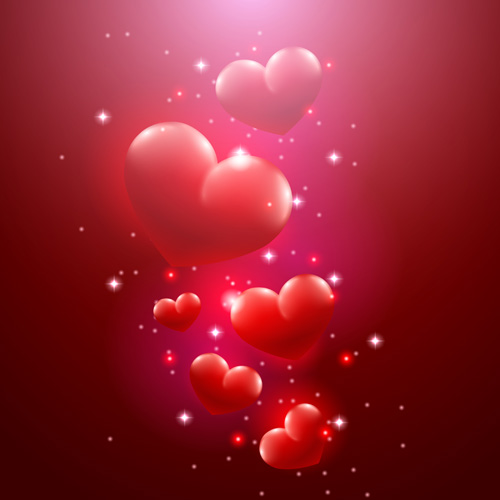 Valentine day red heart backgrounds art vector 01 Valentine day red heart backgrounds art vector 01