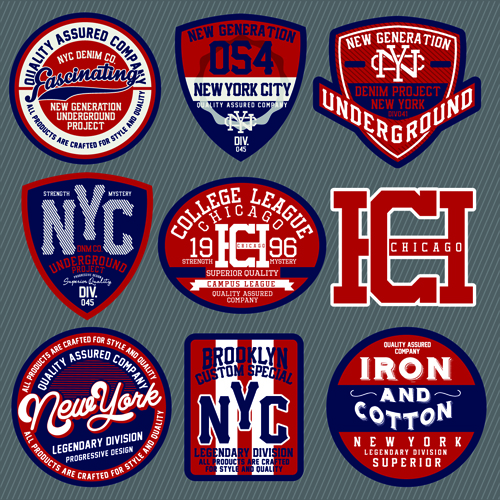 Vintage T shirt labels creative vector material 05 Vintage T shirt labels creative vector material 05
