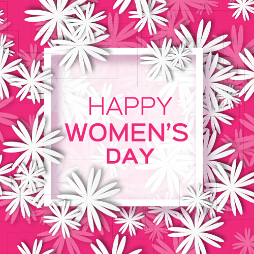 Womens Day 8 March holiday background with paper flower vector 08 Womens Day 8 March holiday background with paper flower vector 08
