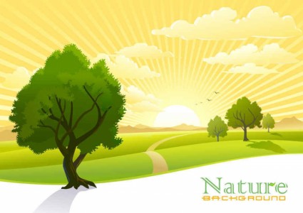 Nature sky scenery vector background 01
