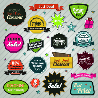 Vector Retro Stickers and labels set 07 Vector Retro Stickers and labels set 07