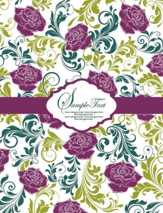 Vintage floral pattern background vectors 02 Vintage floral pattern background vectors 02