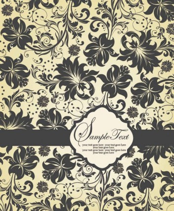 Vintage floral pattern background vectors 01 Vintage floral pattern background vectors 01