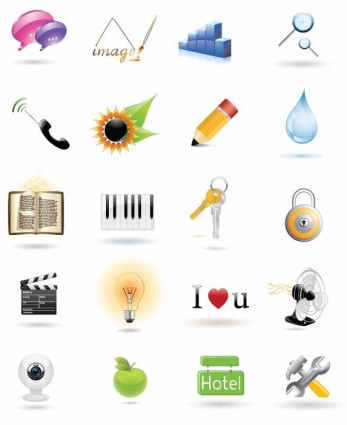 Set of web icons vector material