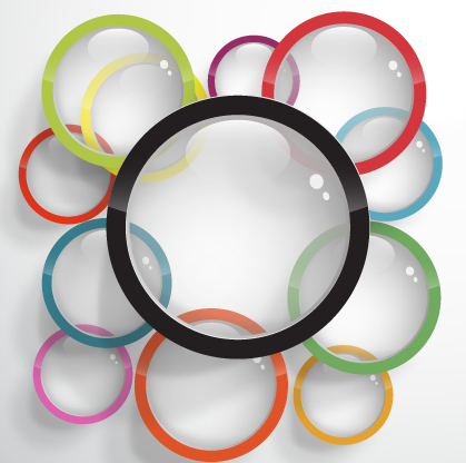 Bright glass circle design background vector 02 Bright glass circle design background vector 02